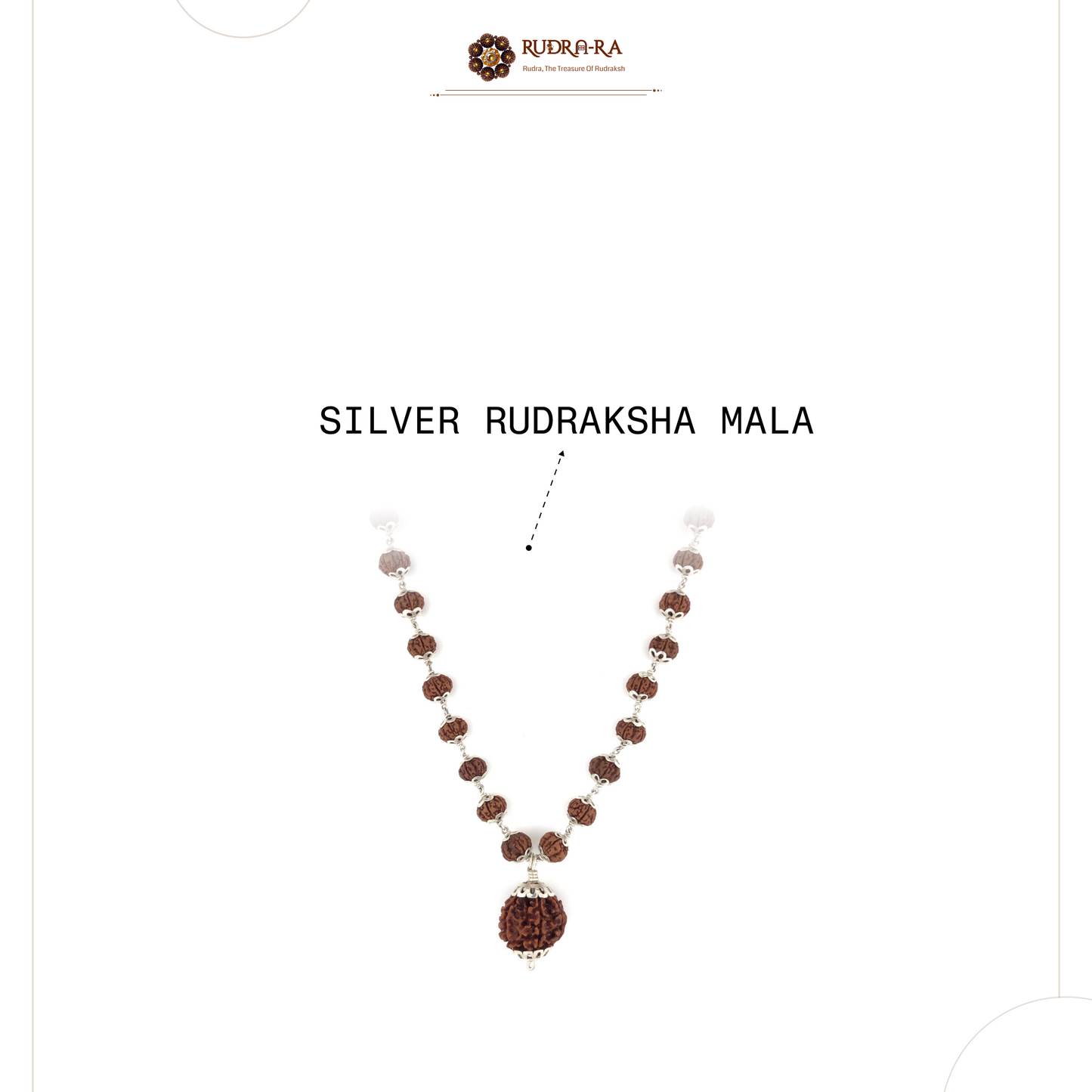 5 Mukhi Rudraksha Mala with 7 Mukhi Bindu bead Indonesian