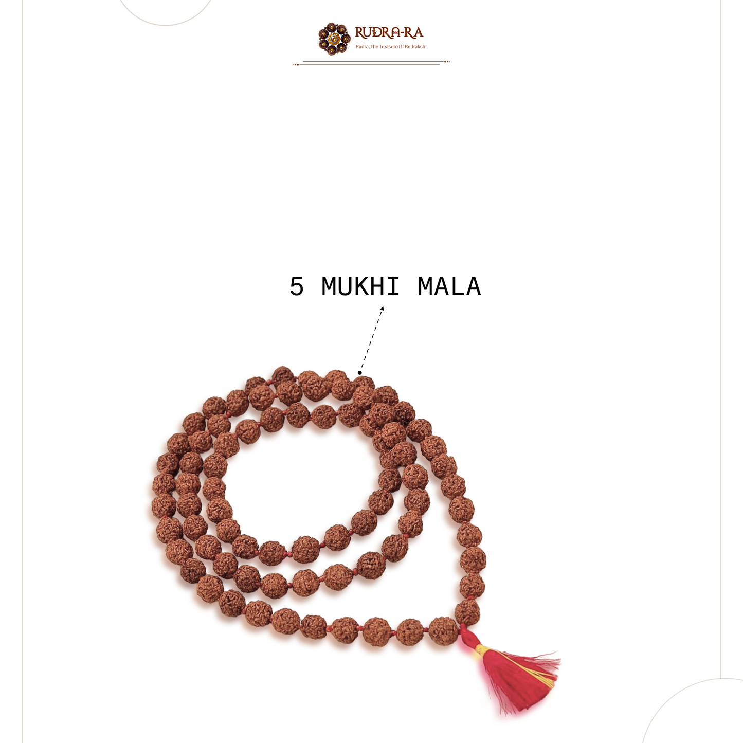 5 Mukhi Rudraksha Mala (14mm) – Indonesian Original
