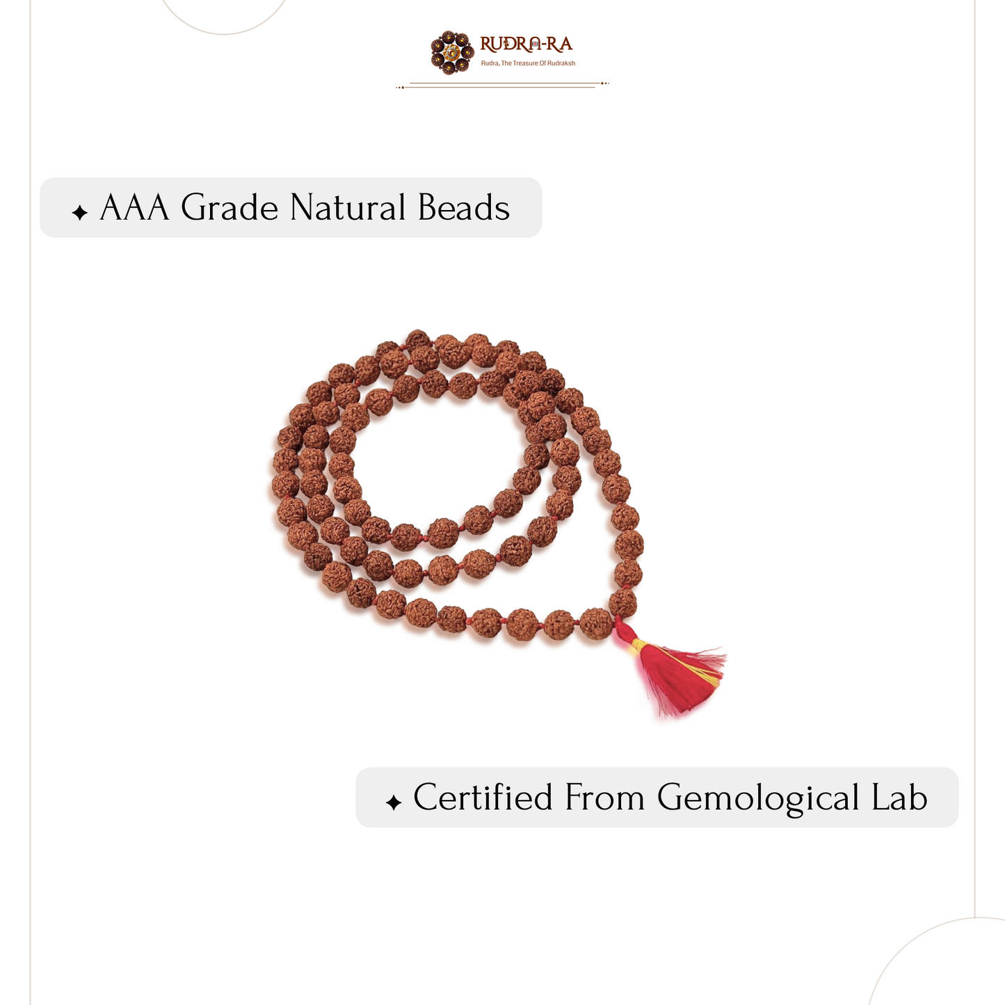 5 Mukhi Rudraksha Mala (14mm) – Indonesian Original