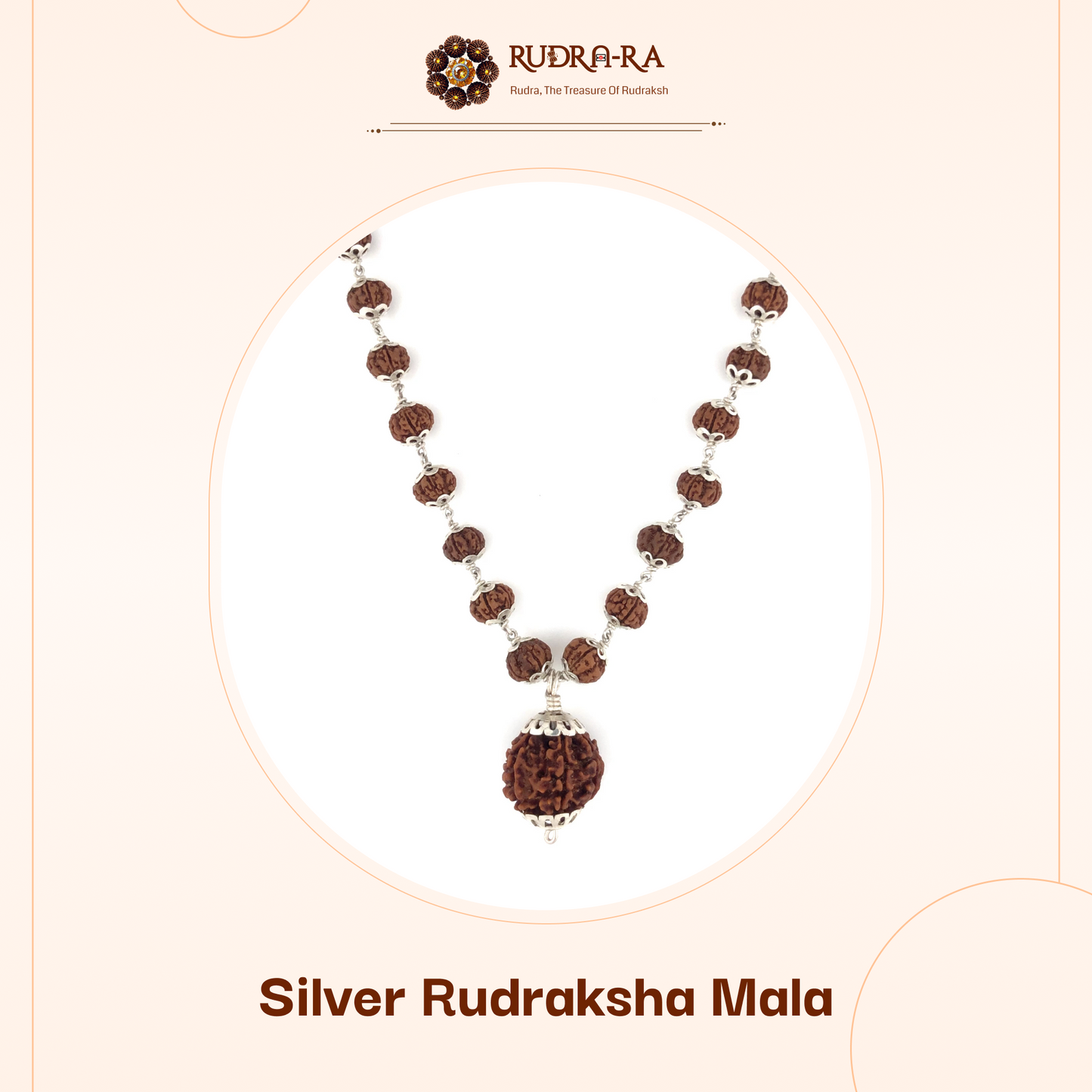 5 Mukhi Rudraksha Mala with 7 Mukhi Bindu bead Indonesian