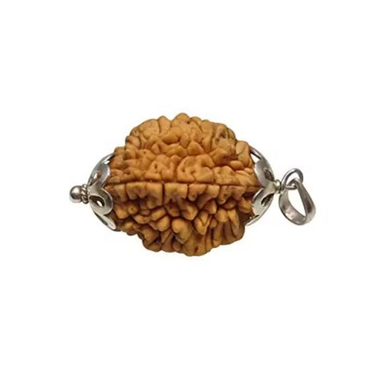 2 Mukhi Rudraksha Silver Pendant