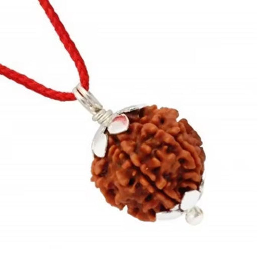 4 Mukhi Rudraksha Silver Pendant