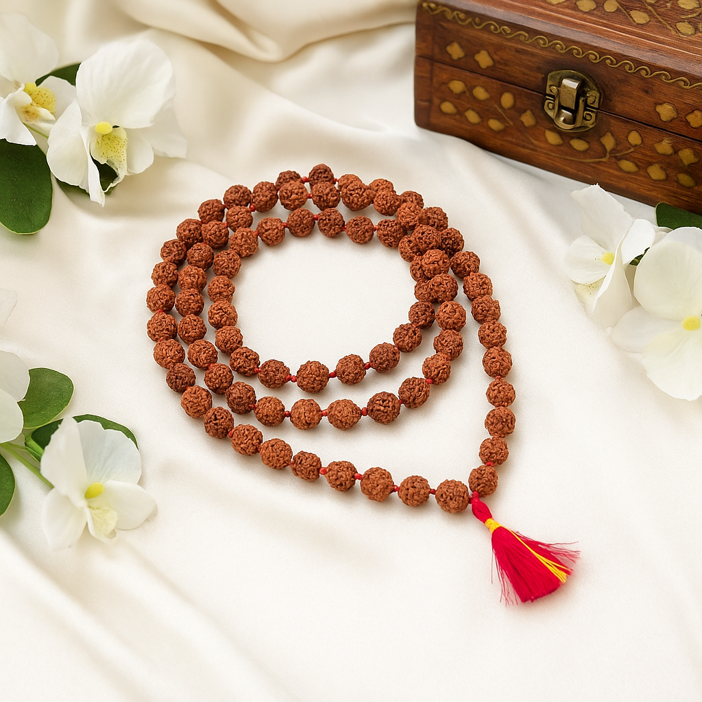 5 Mukhi Rudraksha Mala (14mm) – Indonesian Original