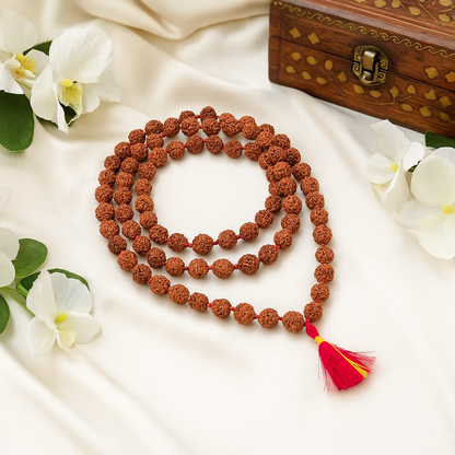 5 Mukhi Rudraksha Mala (14mm) – Indonesian Original