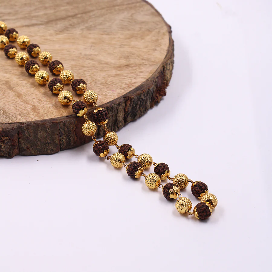 Gold Plated Rudraksha Mala2