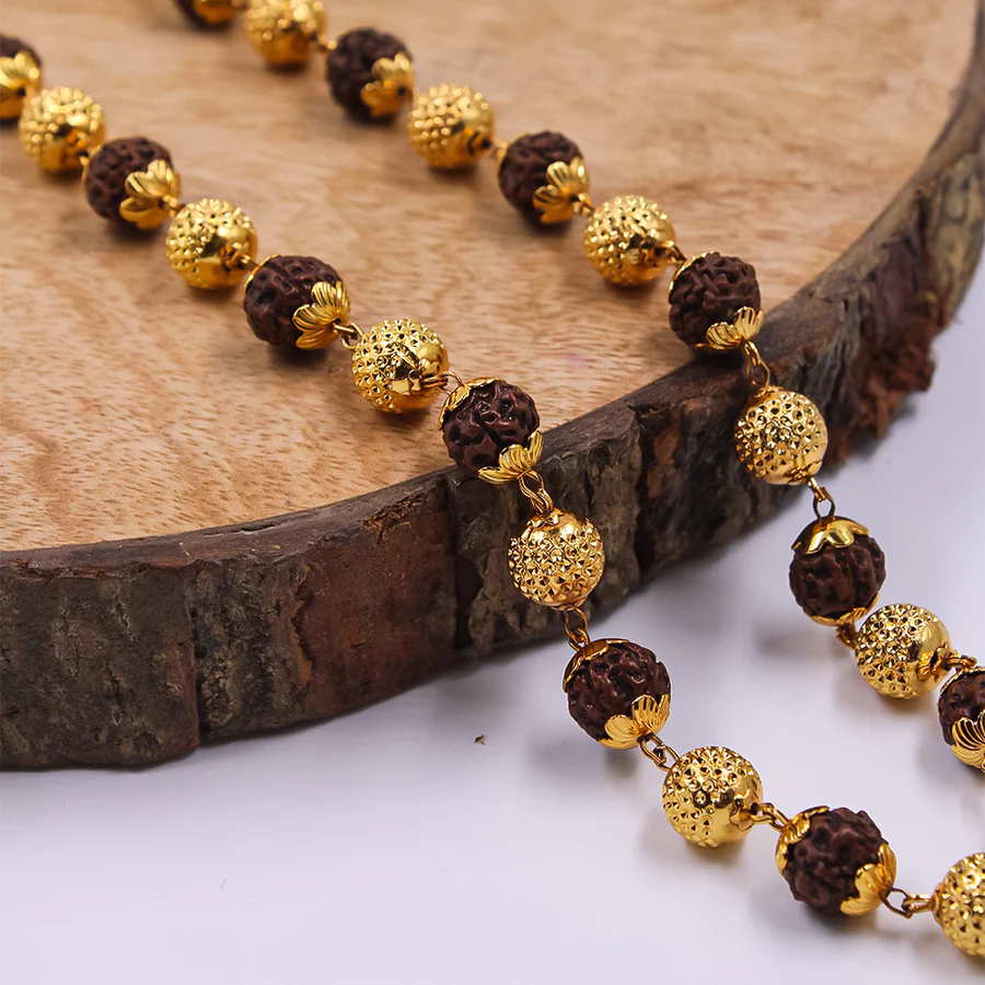 Gold Plated Rudraksha Mala1