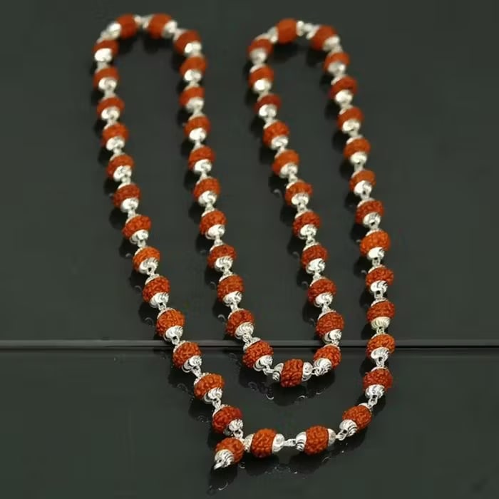 Rudraksha Silver Mala